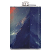 Berg-Buck, der aus dem Flammenfeuer läuft Flachmann (Rückseite)