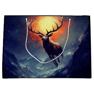 Berg-Buck, der aus dem Flammenfeuer läuft Große Geschenktüte