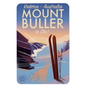 Berg Buller Australien Vintages Skiplakat Magnet