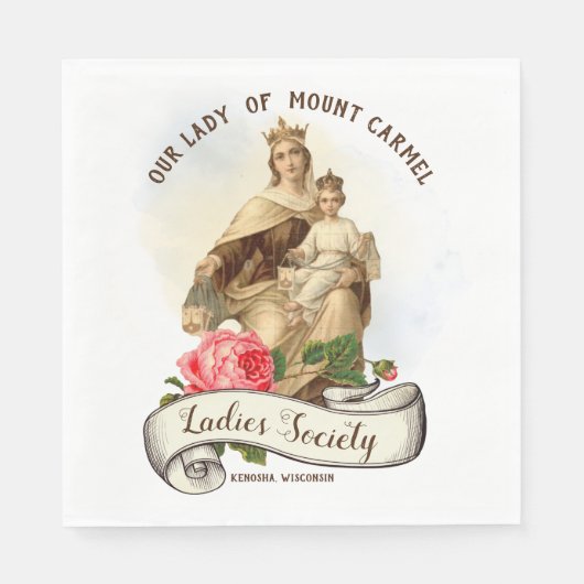 Berg Carmel Religiöser katholischer Jesus Scapular Serviette (Vorderseite)