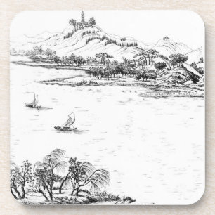 Berg Chang und See Chou, von 'Jardins Anglo-Chi Getränkeuntersetzer