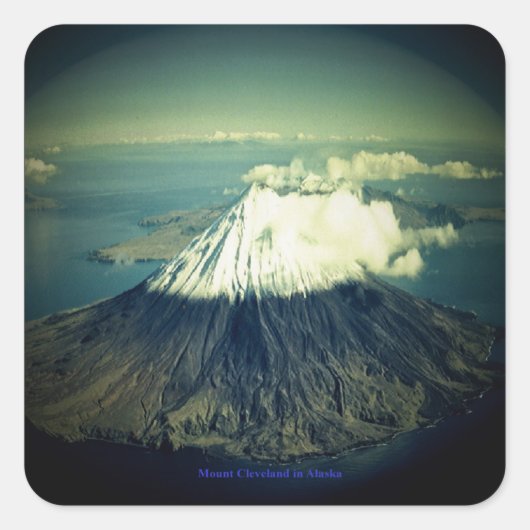 Berg Cleveland, Alaska Quadratischer Aufkleber (Vorderseite)