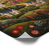 Berg Community American Folk Art Poster (Ecke)