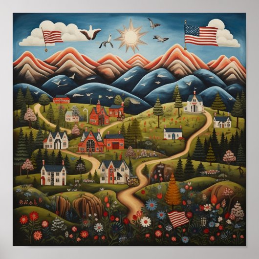 Berg Community American Folk Art Poster (Vorne)