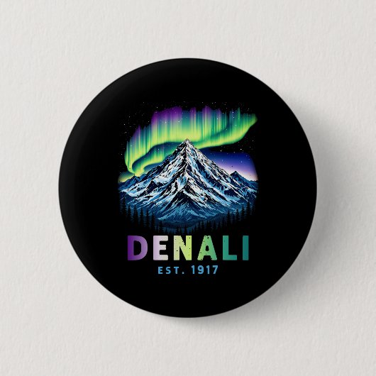Berg Denali Alaska Berg Denali Nationalpark Button (Vorderseite)