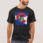 Berg, der Colorado-Flagge radfährt T-Shirt (Vorderseite)