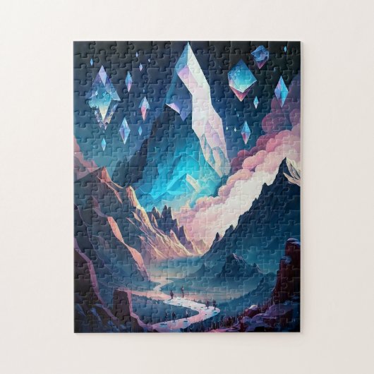 Berg der Kristallfantasy Landschaft Jigsaw Puzzl Puzzle (Vertikal)