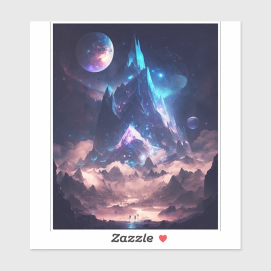 Berg der Kristalllandschaft Aufkleber (Blatt)