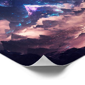 Berg der Kristalllandschaft Poster (Ecke)