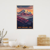 Berg Dhaulagiri Nepal V01 Poster (Küche)