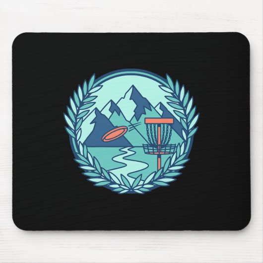 Berg-Disc-Golf-Szene Flying Disc Basket Course Mousepad (Vorne)