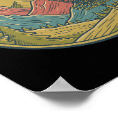 Berg-Disc-Golf-Szene Flying Disc Basket Frisbee Poster (Ecke)