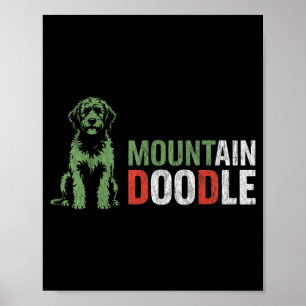 Berg-Doodle-Hundefreund Vintage Retro Wandern Poster