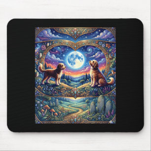 Berg-Doodle-Hundeliebhaber Vintage-Natur-Abenteuer Mousepad