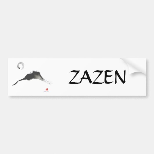 Berg, ein Sumi-e Autoaufkleber (Vorne)