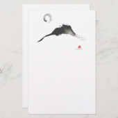 Berg, ein Sumi-e Briefpapier (Vorne/Hinten)