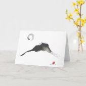 Berg, ein Sumi-e Karte (Gelbe Blume)