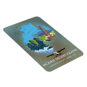 Berg-einsame Insel, Hancock County, Maine, USA, Magnet
