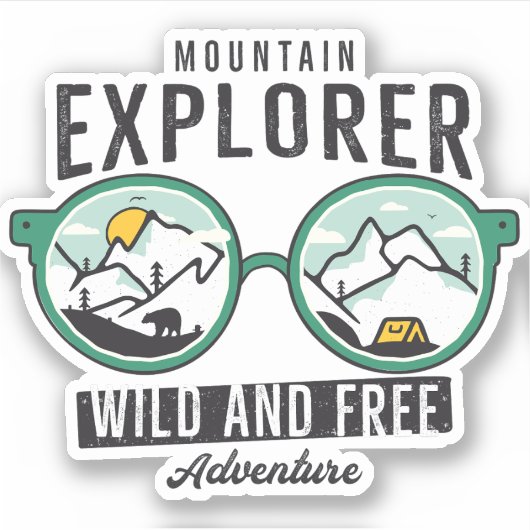 Berg Explorer Wildes Camping | Die Aufkleber (Vorderseite)