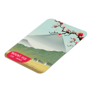 Berg Fiji Japan Vintage Druck Magnet
