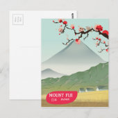 Berg Fiji Japan Vintage Druck Postkarte (Vorne/Hinten)