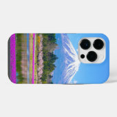 Berg Fuji Bäume und Blumen iPhone Hülle (Rückseite (Horizontal))