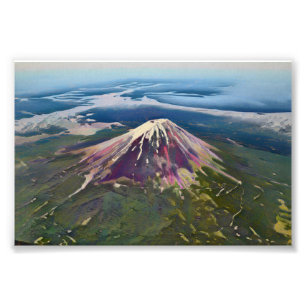 Berg Fuji Luftansicht - Künstlerisches Japan Fotodruck