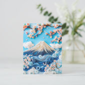 Berg Fuji mit Kirschblüten bezwingen Postkarte (Stehend Vorderseite)
