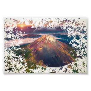 Berg Fuji Sonnenaufgang Künstlerische Landschaft Fotodruck