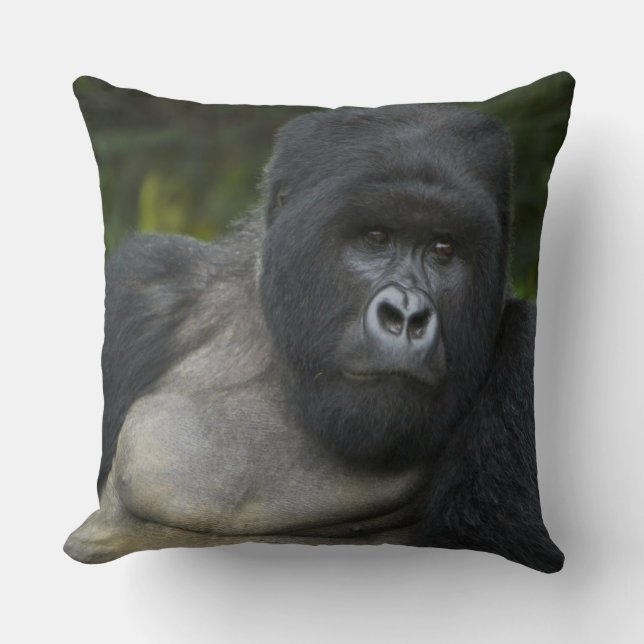 Berg Gorilla und Silverback Kissen (Vorderseite)