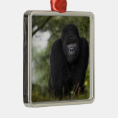 Berg Gorilla und Silverback Silbernes Ornament (Rechts)