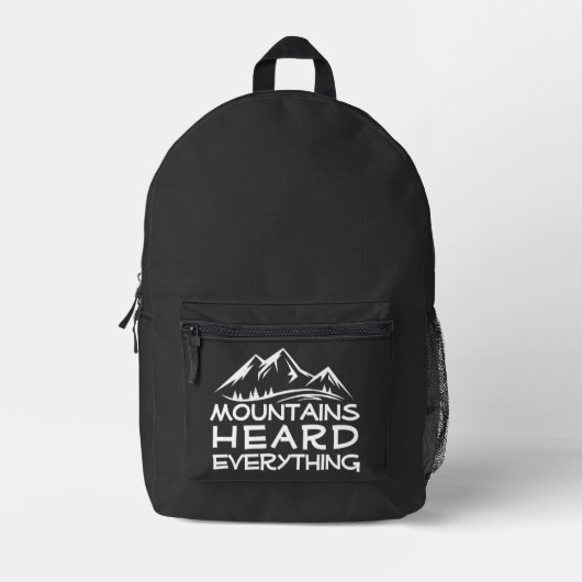 Berg Grafik Wandern Schwarz Weiß Rucksack (Vorderseite)