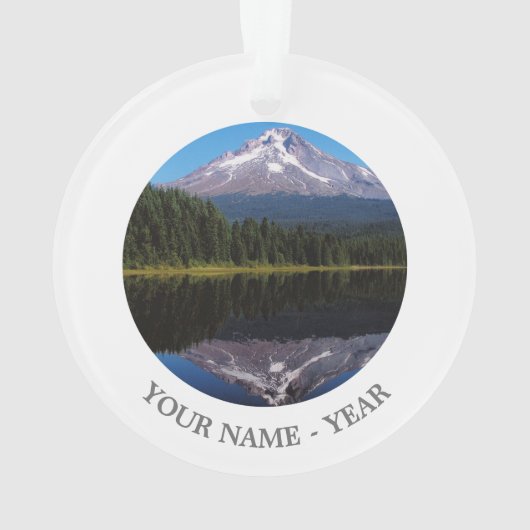 Berg-Haube reflektiert im See Ornament (Rückseite)