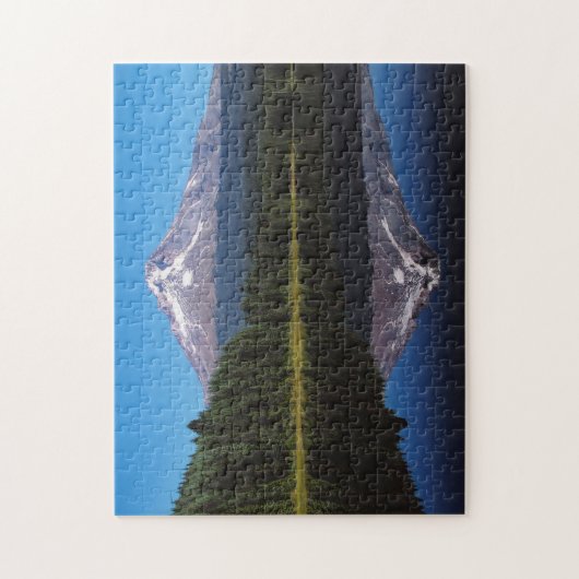 Berg-Haube reflektiert im See Puzzle (Vertikal)