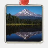 Berg-Haube reflektiert im See Silbernes Ornament (Vorne)