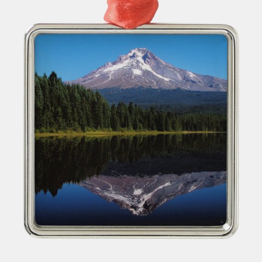 Berg-Haube reflektiert im See Silbernes Ornament (Vorne)