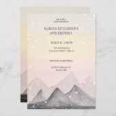 Berg Hochlandschaft Wasserfarbe Handgestrichen Einladung (Vorne/Hinten)