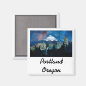 Berg Hood im Winter Magnet (Vorderseite/Rückseite)