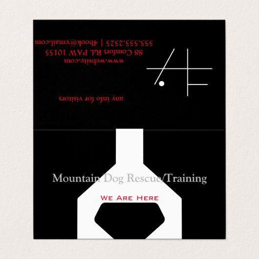 Berg-Hunde-Rescue/Training Visitenkarten (Außenseite Aufgefaltet)