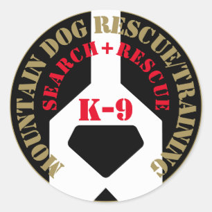 Berg-Hunde-Rettung/Training K-9 Runder Aufkleber