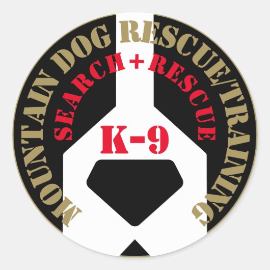 Berg-Hunde-Rettung/Training K-9 Runder Aufkleber (Vorderseite)