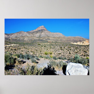 Berg in der Wüste Nevada Poster