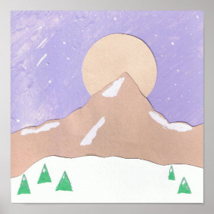 Berg in Schneeplakat Poster