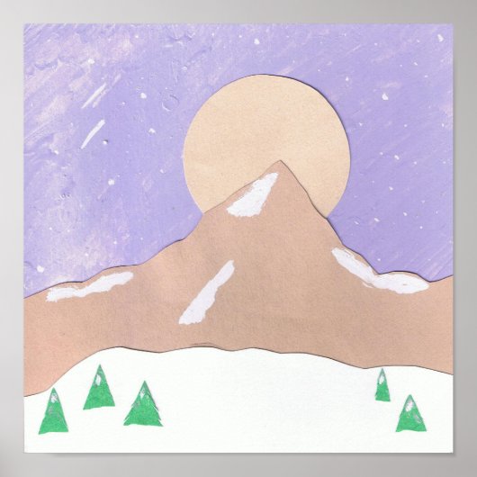 Berg in Schneeplakat Poster (Vorne)