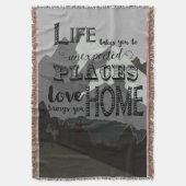 Berg inspirierendes Zitat Leben führt Sie Decke (Vorderseite Vertikal)