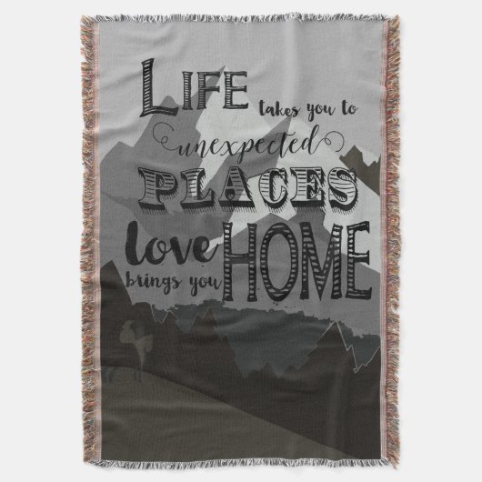 Berg inspirierendes Zitat Leben führt Sie Decke (Vorderseite Vertikal)