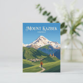 Berg Kasbek Georgien Postkarte (Stehend Vorderseite)