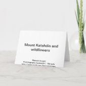 Berg Katahdin und Wildblumen Karte (Rückseite)