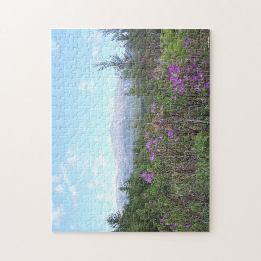 Berg Katahdin und Wildblumen Puzzle (Vertikal)