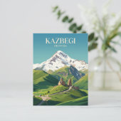 Berg Kazbek Georgien Postkarte (Stehend Vorderseite)